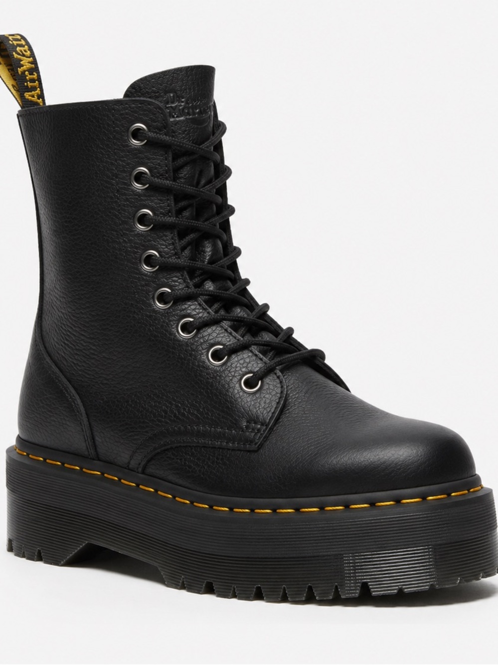 Dr. Martens Jadon III Pisa Leather Platform Boots Black Size US 5 EU 36 Box NEW